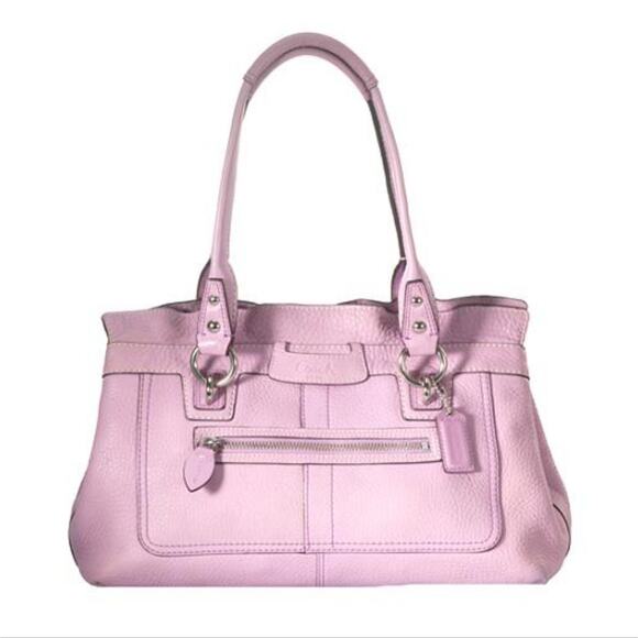 Coach Penelope Leather Satchel Handbag Lilac Purple Leather Bag Silver Hardware - Picture 15 of 15